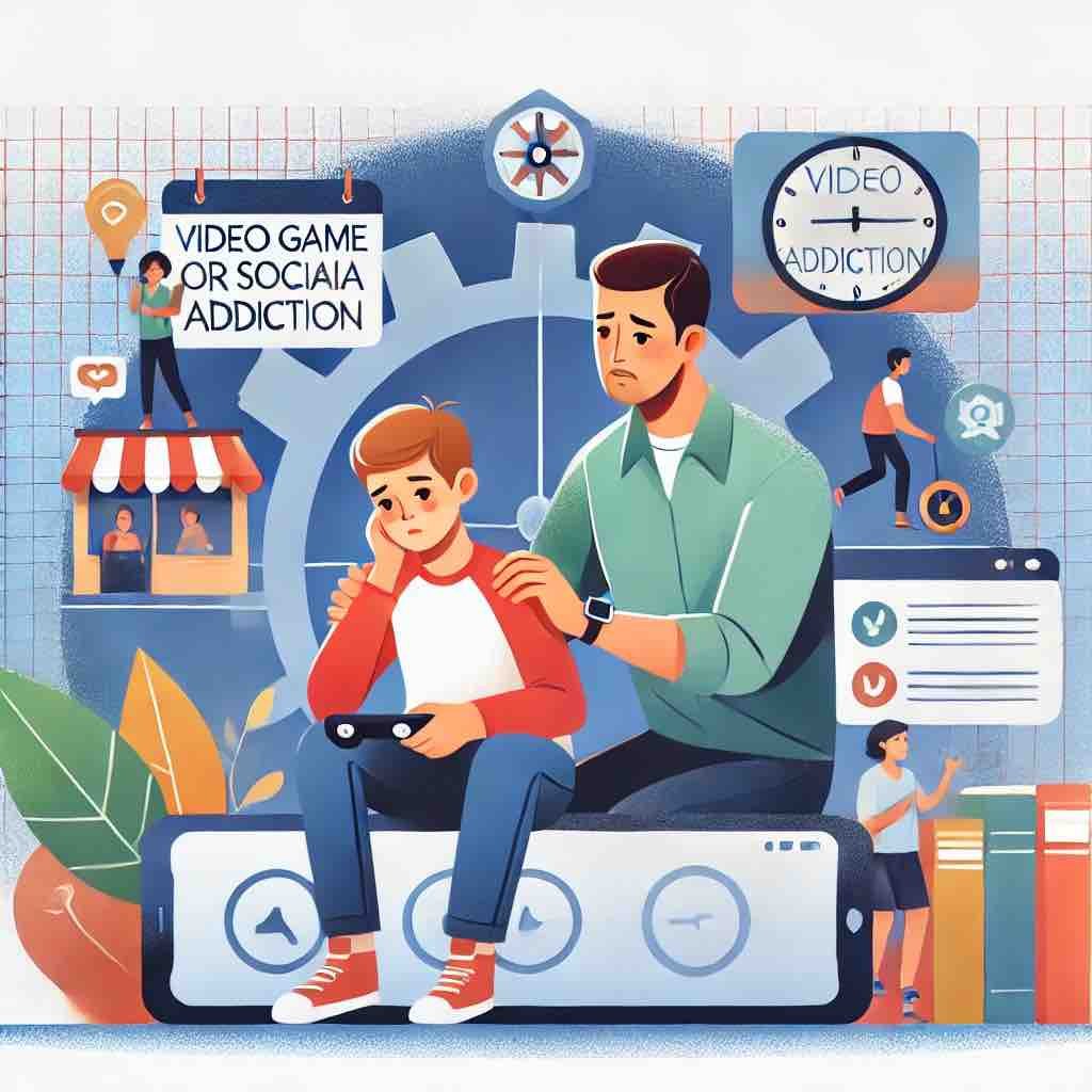 ¿Cómo manejo la adicción a los videojuegos o redes sociales?
